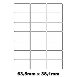 Etiquettes adhésives 63,5x46,6mm en planche A4 blanches